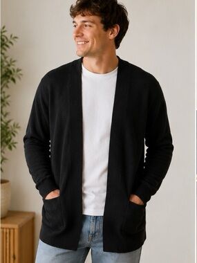 Jack & Jones Black Open-Front Cardigan
